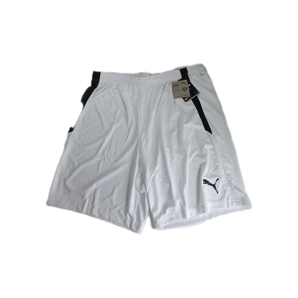 Puma Men's teamLIGA Soccer Shorts WHITE-BLACK Size XL New